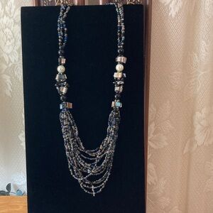 Elegant Black and Silver Beaded Necklace